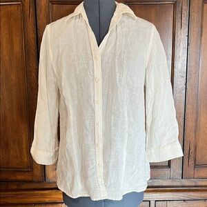 Coldwater Creek 100% Linen Button Down